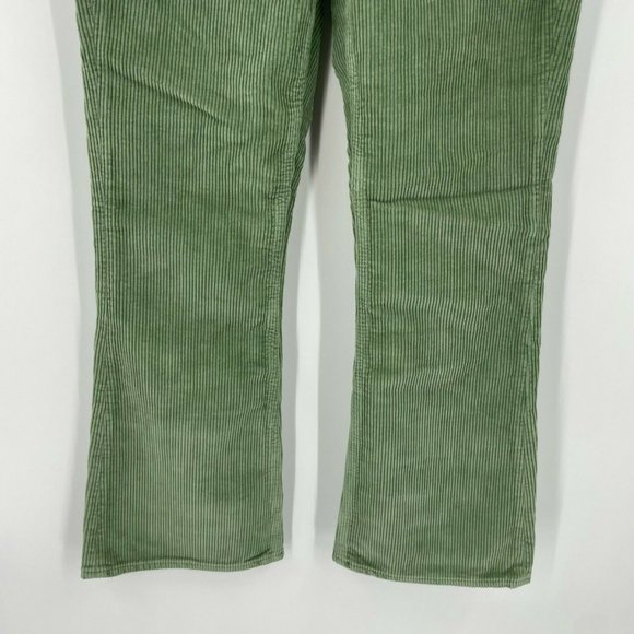 Anthropologie womens Elin the cords straight fit Green Cropped Leg pants - Picture 3 of 11